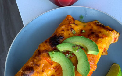 Chicken & Black Bean Enchiladas With Butternut Squash Queso