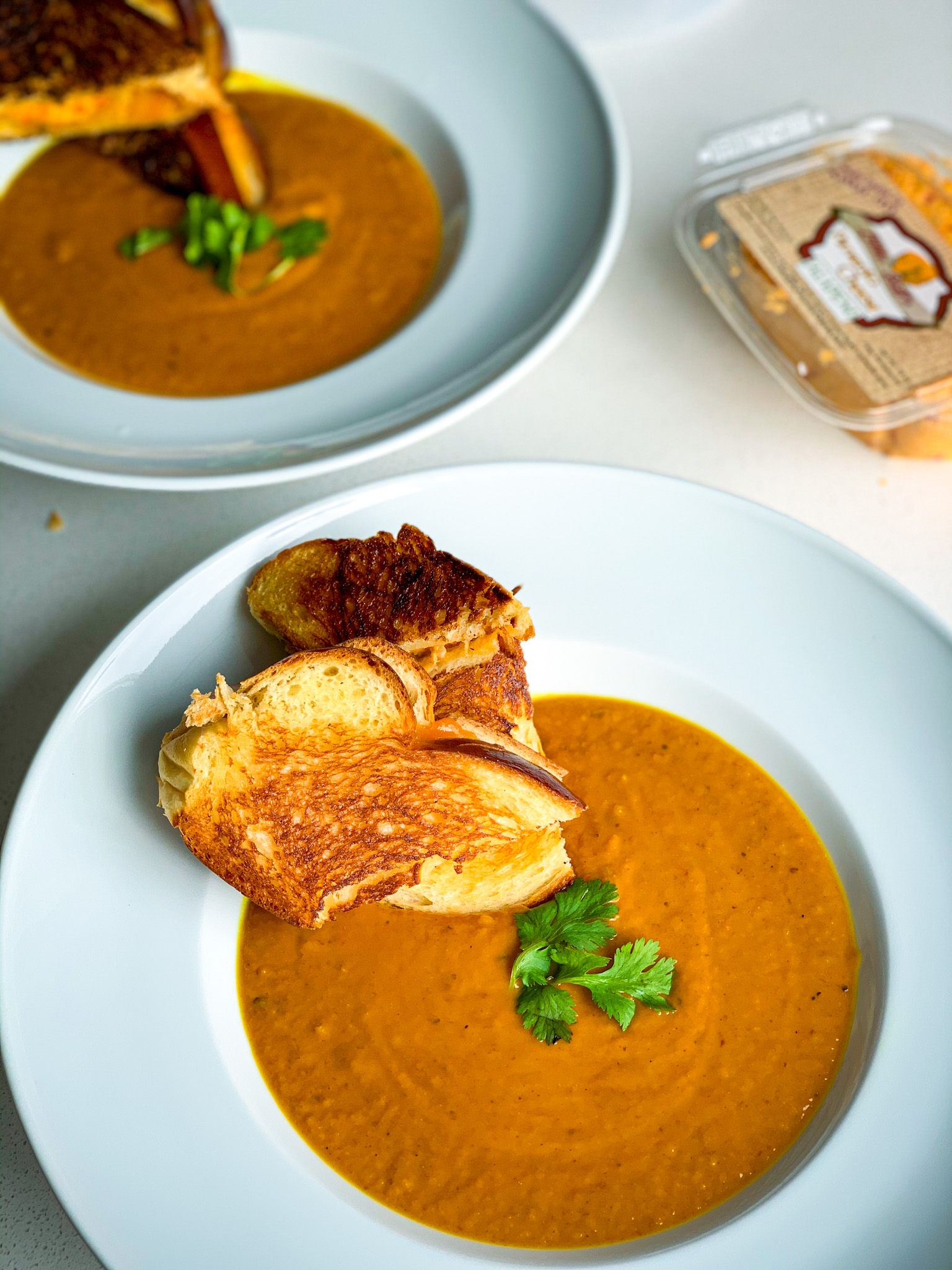 soup and grilled cheese