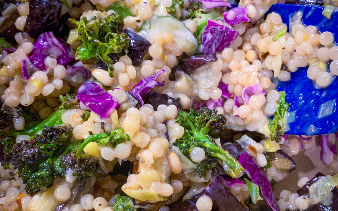 Trader Joes Haul: Roasted Eggplant & Broccoli Couscous with Spicy Tzatziki Sauce