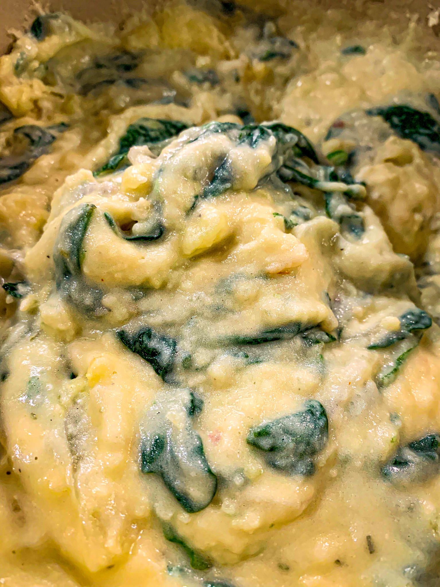 creamed spinach mash